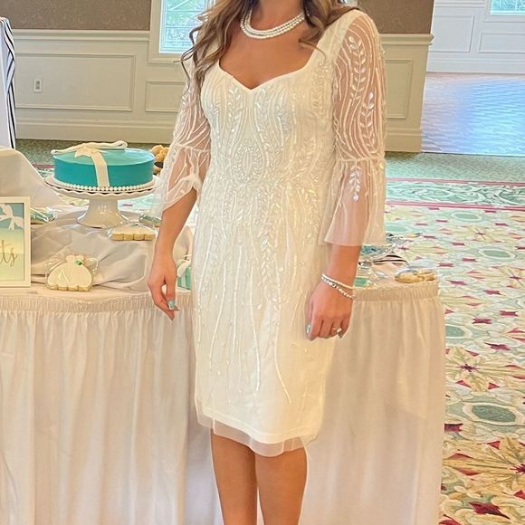 Ivory Adrianna Papell Dress with beading - Picture 2 of 5